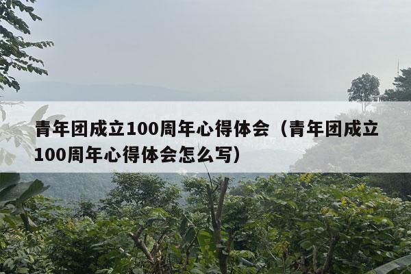 青年团成立100周年心得体会（青年团成立100周年心得体会怎么写）