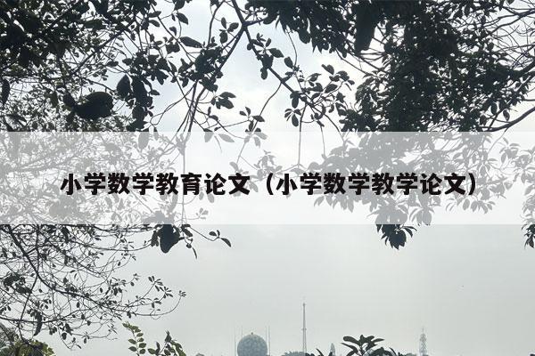 小学数学教育论文（小学数学教学论文）