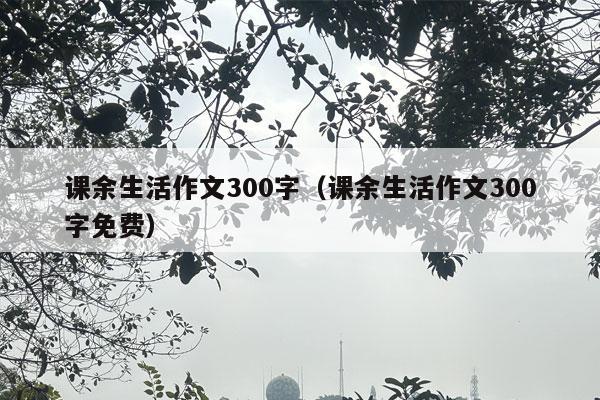 课余生活作文300字（课余生活作文300字免费）