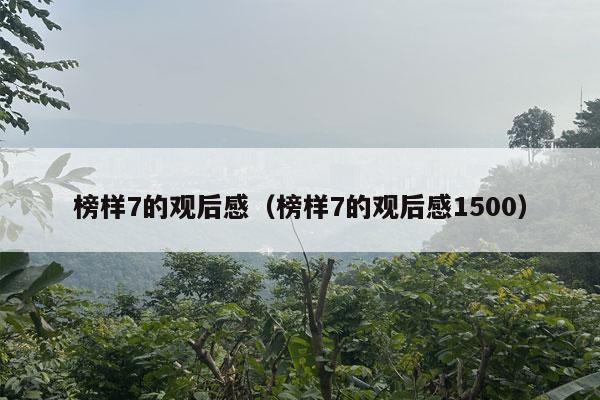 榜样7的观后感（榜样7的观后感1500）