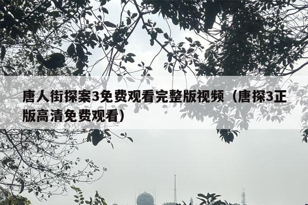 唐人街探案3免费观看完整版视频（唐探3正版高清免费观看）