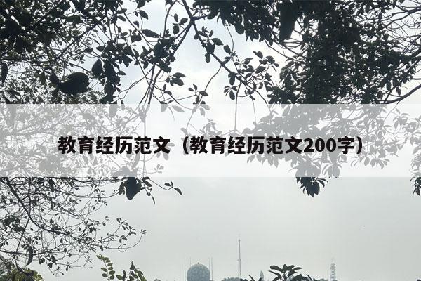 教育经历范文（教育经历范文200字）