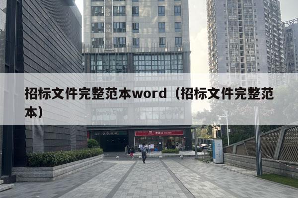 招标文件完整范本word（招标文件完整范本）