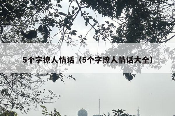 5个字撩人情话（5个字撩人情话大全）