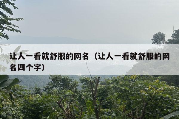 让人一看就舒服的网名（让人一看就舒服的网名四个字）