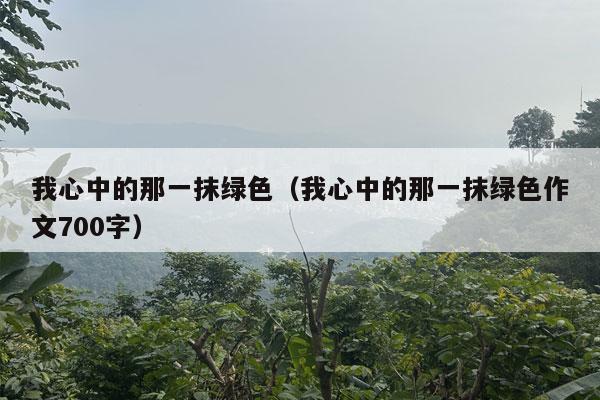 我心中的那一抹绿色（我心中的那一抹绿色作文700字）