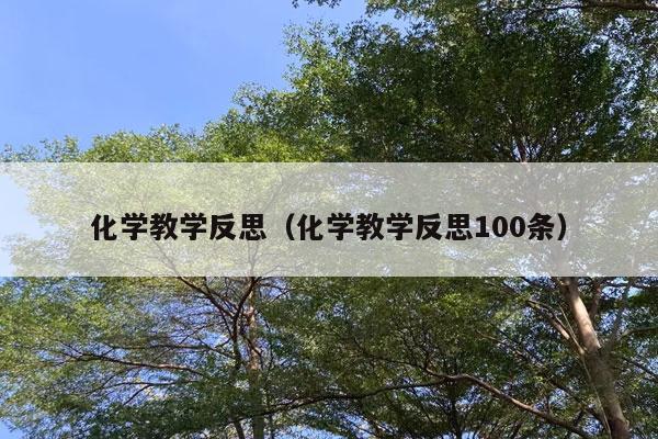 化学教学反思（化学教学反思100条）