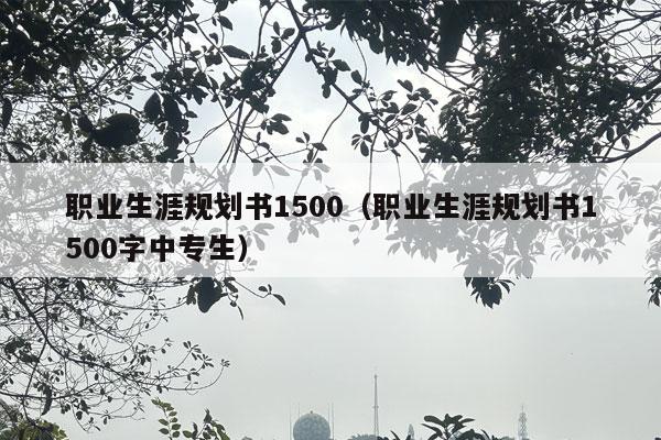 职业生涯规划书1500（职业生涯规划书1500字中专生）