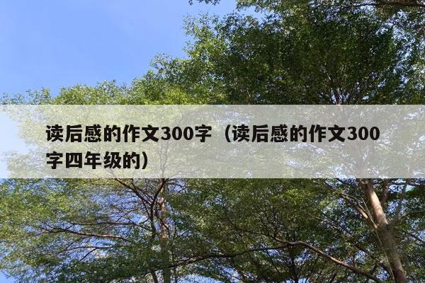 读后感的作文300字（读后感的作文300字四年级的）