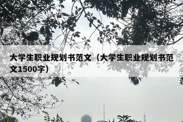 大学生职业规划书范文（大学生职业规划书范文1500字）