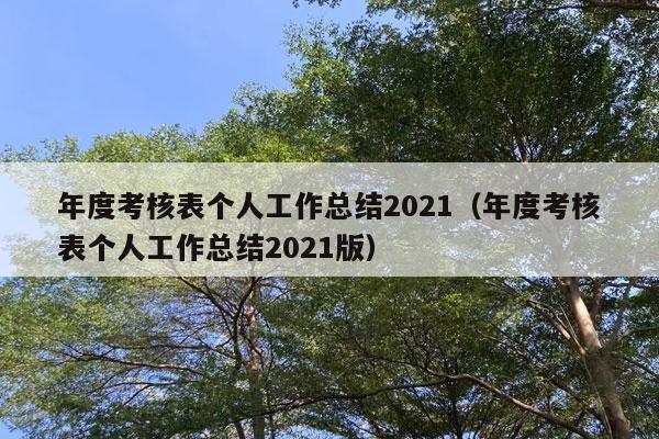 年度考核表个人工作总结2021（年度考核表个人工作总结2021版）