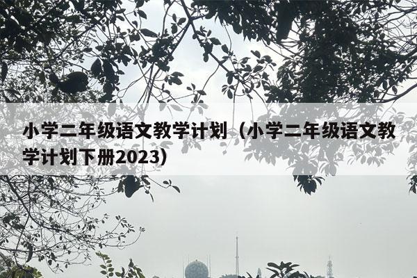 小学二年级语文教学计划（小学二年级语文教学计划下册2023）