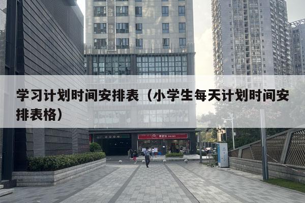 学习计划时间安排表（小学生每天计划时间安排表格）