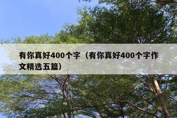 有你真好400个字（有你真好400个字作文精选五篇）