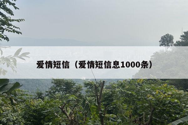 爱情短信（爱情短信息1000条）