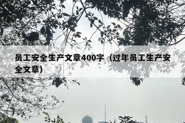 员工安全生产文章400字（过年员工生产安全文章）