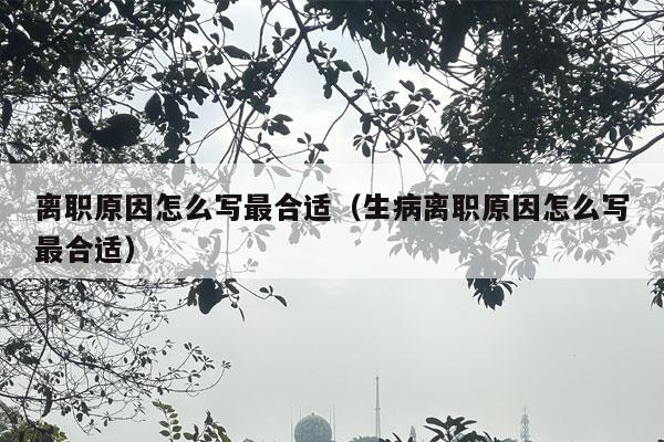 离职原因怎么写最合适（生病离职原因怎么写最合适）