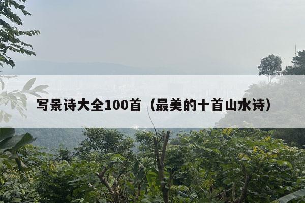 写景诗大全100首（最美的十首山水诗）