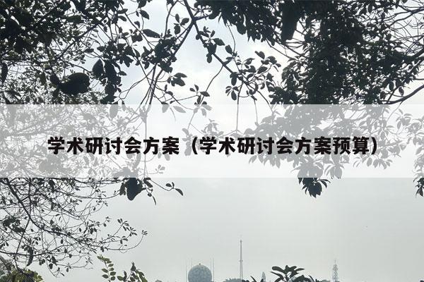 学术研讨会方案（学术研讨会方案预算）