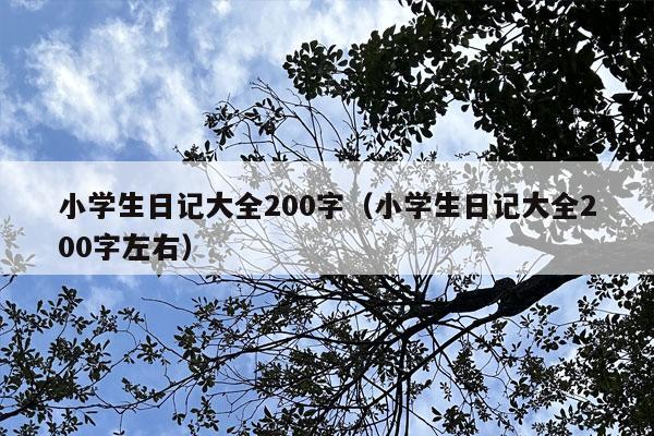 小学生日记大全200字（小学生日记大全200字左右）