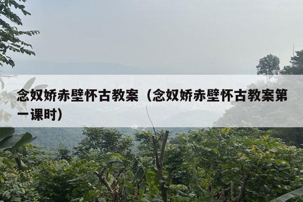 念奴娇赤壁怀古教案（念奴娇赤壁怀古教案第一课时）