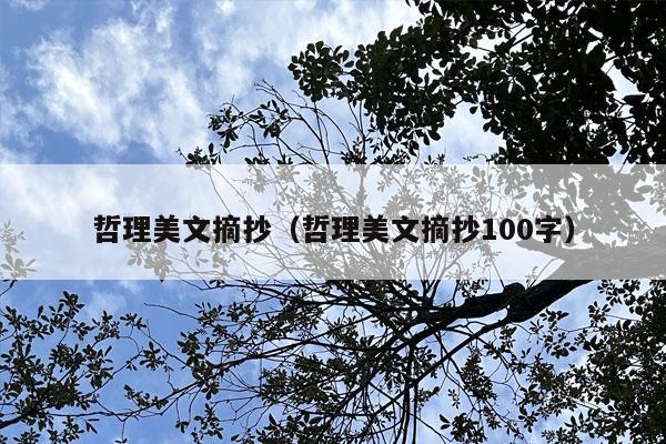 哲理美文摘抄（哲理美文摘抄100字）