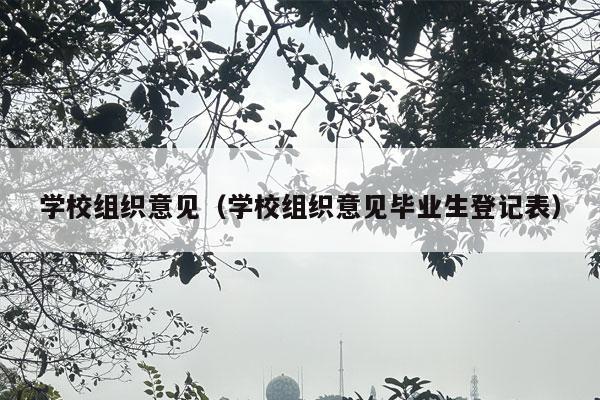 学校组织意见（学校组织意见毕业生登记表）