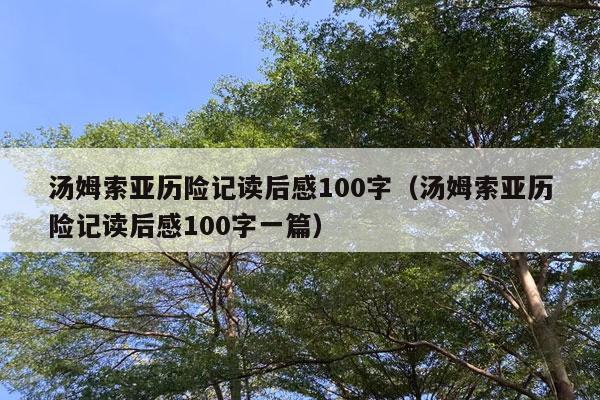 汤姆索亚历险记读后感100字（汤姆索亚历险记读后感100字一篇）