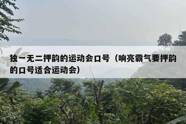 独一无二押韵的运动会口号（响亮霸气要押韵的口号适合运动会）