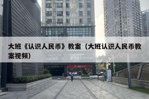 大班《认识人民币》教案（大班认识人民币教案视频）