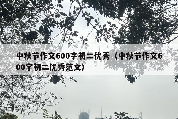 中秋节作文600字初二优秀（中秋节作文600字初二优秀范文）