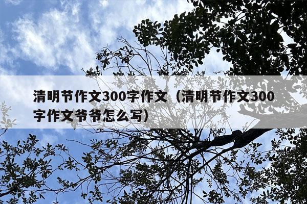 清明节作文300字作文（清明节作文300字作文爷爷怎么写）