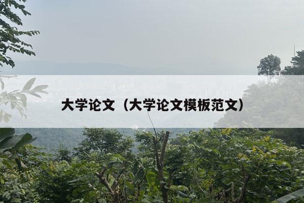 大学论文（大学论文模板范文）