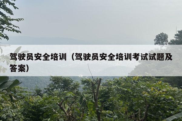 驾驶员安全培训（驾驶员安全培训考试试题及答案）