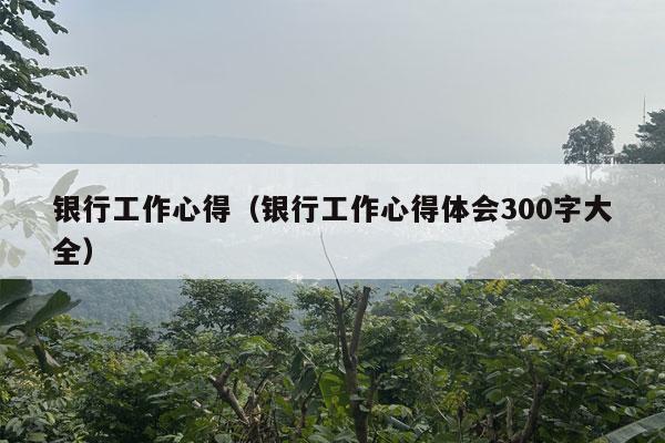 银行工作心得（银行工作心得体会300字大全）