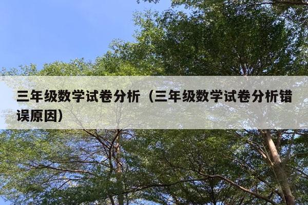 三年级数学试卷分析（三年级数学试卷分析错误原因）