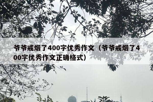 爷爷戒烟了400字优秀作文（爷爷戒烟了400字优秀作文正确格式）