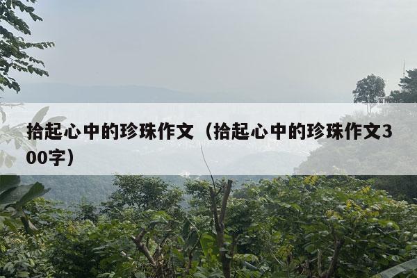 拾起心中的珍珠作文（拾起心中的珍珠作文300字）