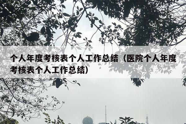 个人年度考核表个人工作总结（医院个人年度考核表个人工作总结）