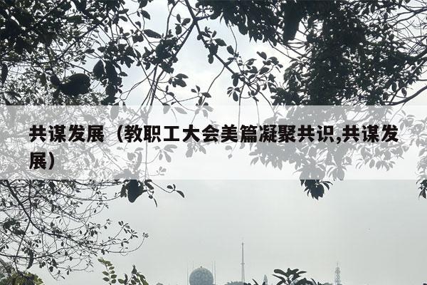 共谋发展（教职工大会美篇凝聚共识,共谋发展）