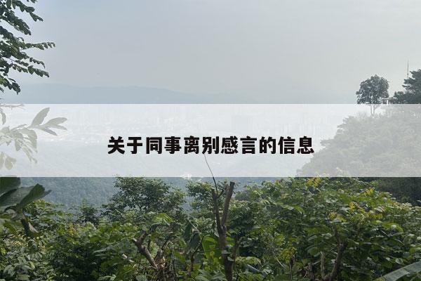 关于同事离别感言的信息