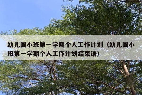 幼儿园小班第一学期个人工作计划（幼儿园小班第一学期个人工作计划结束语）