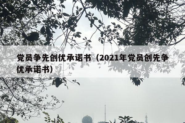 党员争先创优承诺书（2021年党员创先争优承诺书）