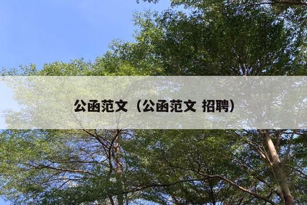 公函范文（公函范文 招聘）