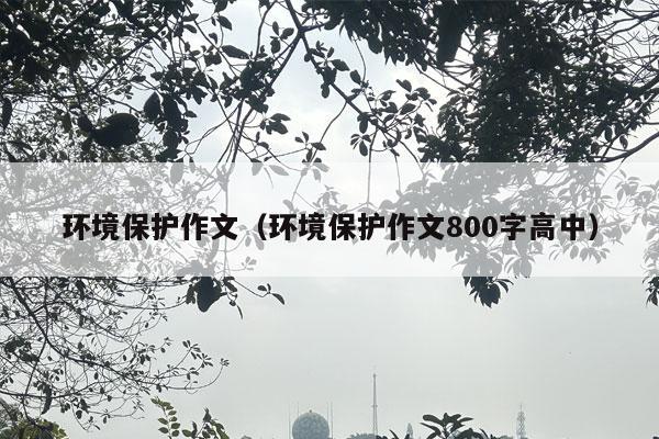 环境保护作文（环境保护作文800字高中）