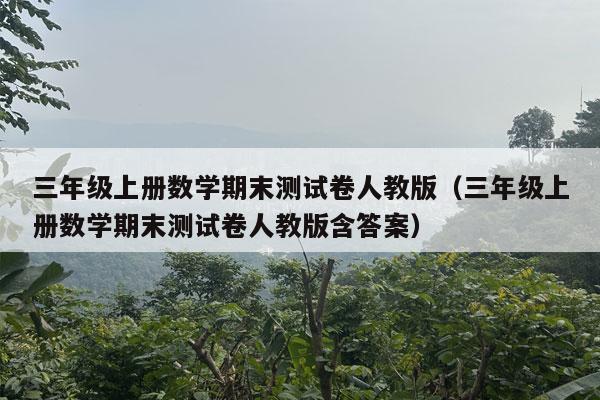 三年级上册数学期末测试卷人教版（三年级上册数学期末测试卷人教版含答案）