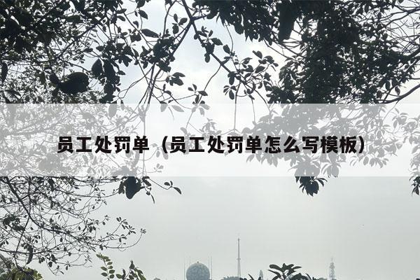 员工处罚单（员工处罚单怎么写模板）