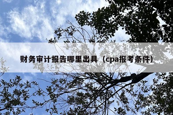 财务审计报告哪里出具（cpa报考条件）