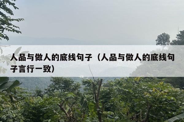 人品与做人的底线句子（人品与做人的底线句子言行一致）