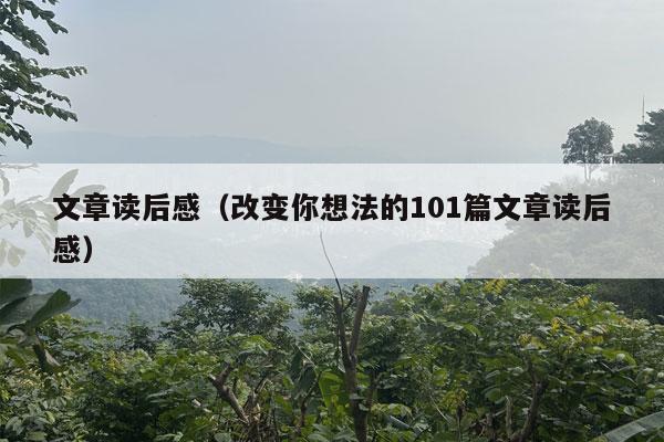 文章读后感（改变你想法的101篇文章读后感）